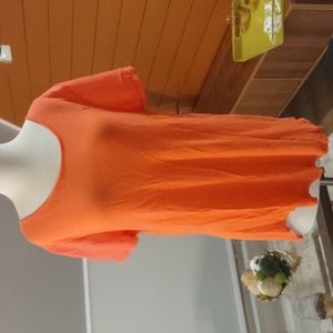 Coral chiffon top
